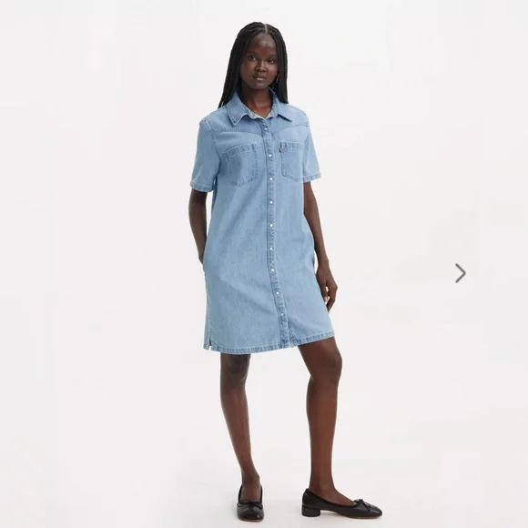NEW Women’s LEVI'S Louisa Short Sleeve Denim Dress Size XS - Picture 5 of 5